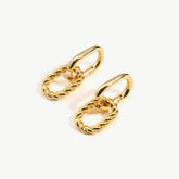 Ovate Drop Hoop Earrings